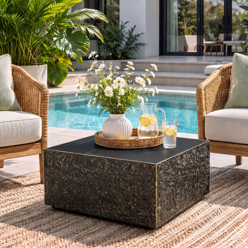 28''Outdoor Square Magnesium Oxide Coffee Table
