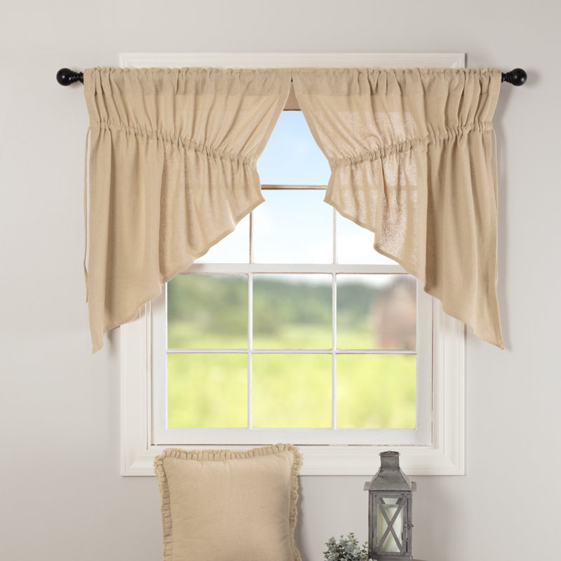 Gerritt Cotton Swag Window Valance, Vintage Tan