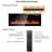 Decaro 50"W Electric Fireplace Recessed & Wall Mounted, Remote Control&Tempered Glass, Multi Color