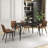 Fairy Nedek 5-Piece Modern Rectangular Dining Table Set With 4 Brown Faux Leather Chairs-113533683