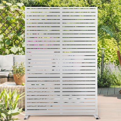 Metal Privacy Panel Set, 4’W x 6’H – Freestanding or Wall-Mount, Outdoor Privacy Screen for Indoor & Outdoor Use by UFURYRIDE