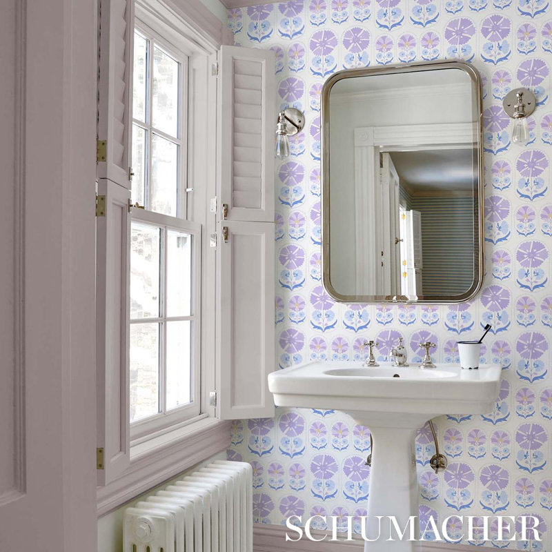 Anjuna Floral Wallpaper, Lilac