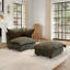 Upholstered Armchair with Footstool-400165317