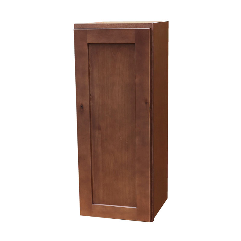 Rustic Walnut Shaker Style Wall Cabinet, 15"