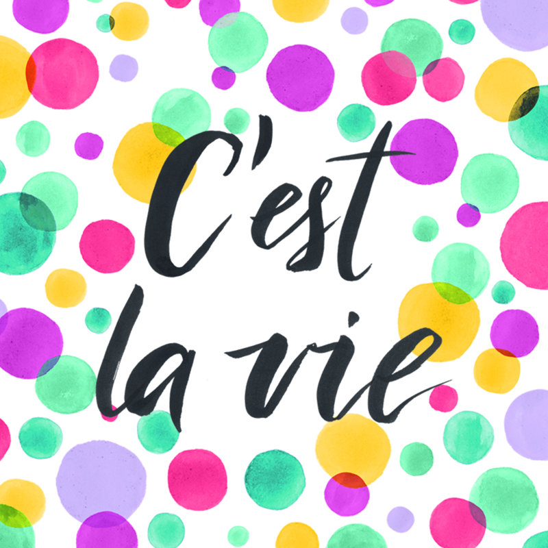 Cest La Vie - Wrapped Canvas Art Prints, 30cm H x 30cm W