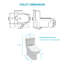 Toilette monobloc en céramique pour salle de bain, 12 po à chasse brute, 1,1 / 1,6 GPF, double chasse avec siège à fermeture en douceur, double chasse puissante CARTE 800G