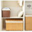 Grand panier de rangement en osier avec couvercle, panier en rotin PP tissé à la main, pour salle de lavage-178941401