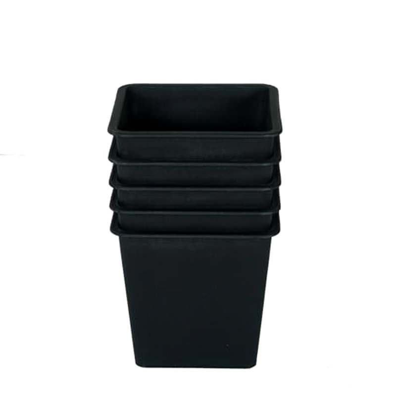 Pot de fleurs carré en plastique avec drainage (pots de 5), H 6,7 po x l 7,9 po x P 7,9 po