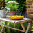 Decorative Ceramic Flower Garden Bird House and Bath for Patio Accent - Yard Decoration Outdoor Bird Feeder Outdoor House Display - Yellow-107086714