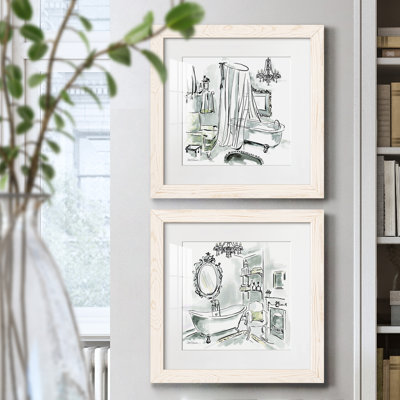 " Opulent Bath I " 2 - Pieces Painting Print