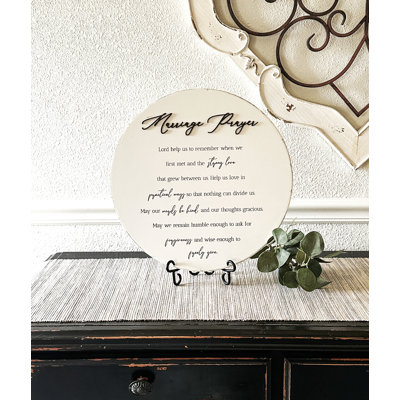 Marriage Prayer Wedding Gift Wall Décor – Handmade Wooden Sign with Engraved Prayer, Rustic Farmhouse Wall Art