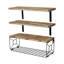 Paulownia Wood, Metal Floating Shelf