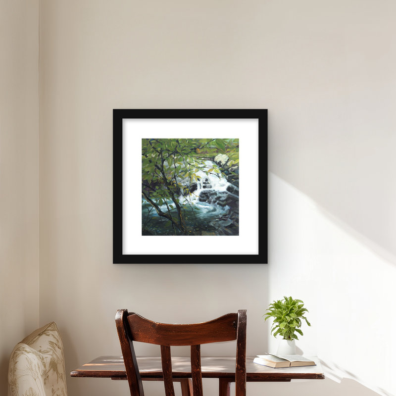 «Peaceful Fall - Beach Grey», reproduction encadrée avec passe-partout | Décoration intérieure