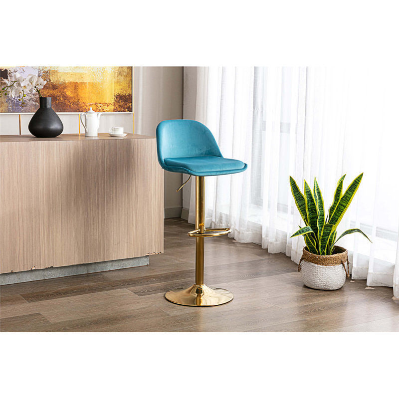 Tabouret à hauteur réglable Marell, Bleu