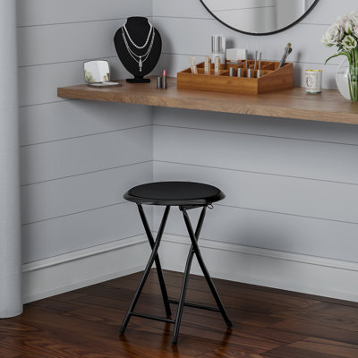 Slayder Folding Stool - Backless 18-Inch Stool with 225lb Capacity for Kitchen or Rec Room - Portable Indoor