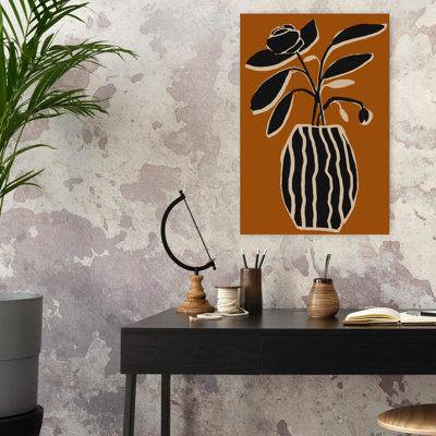 Art contemporain abstrait fleur de rose minimaliste