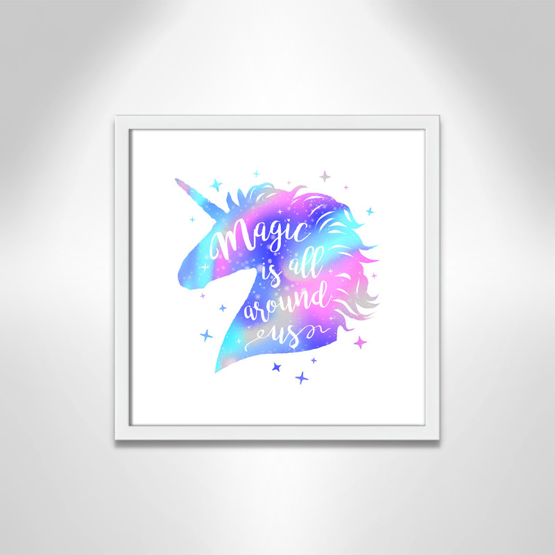 «Magic Is All Around Us», impression sur papier, H 16 po x l 16 po x P 1,18 po, Encadré de boîte blanc
