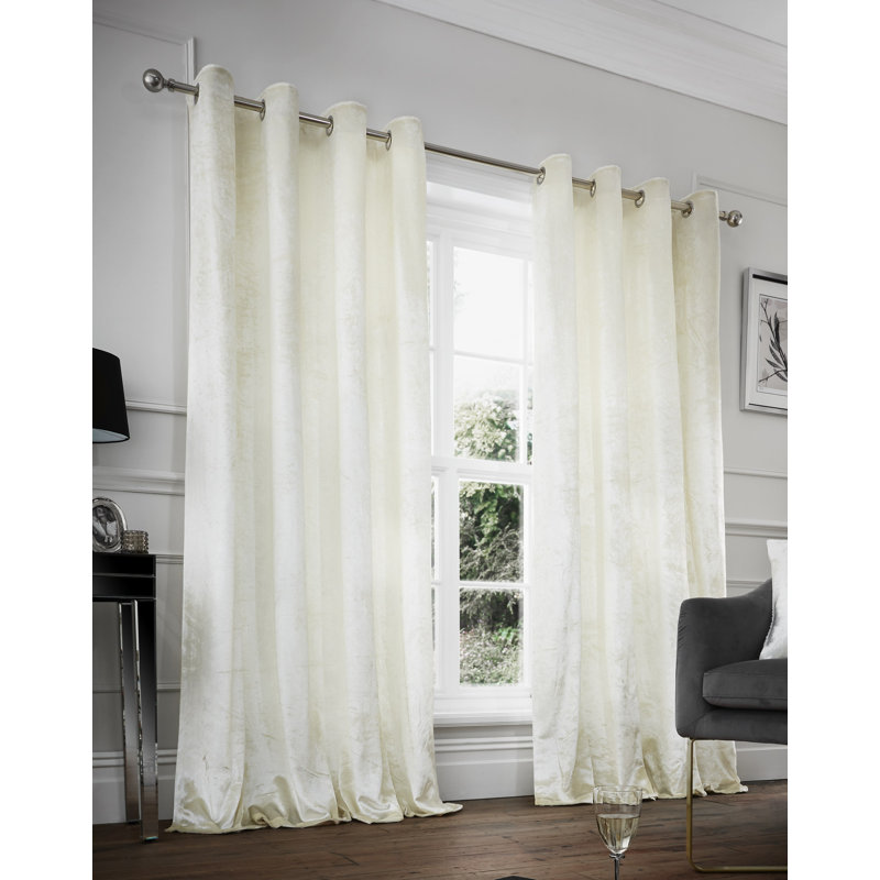  Eyelet Room Darkening Thermal Curtains, Cream, 168 W x 183 D cm