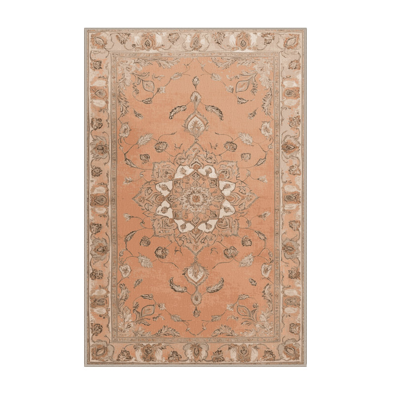 Machine Washable Tabriz Brown Area Rug, Rectangulaire 2 pi x 3 pi
