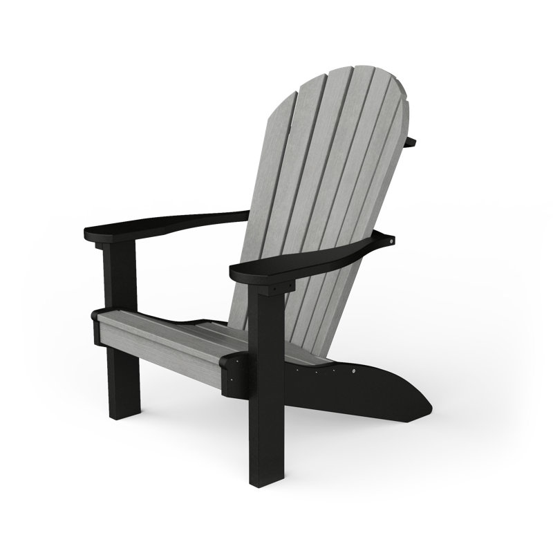Aatikah Outdoor Adirondack Chair, Driftwood Gray/Black