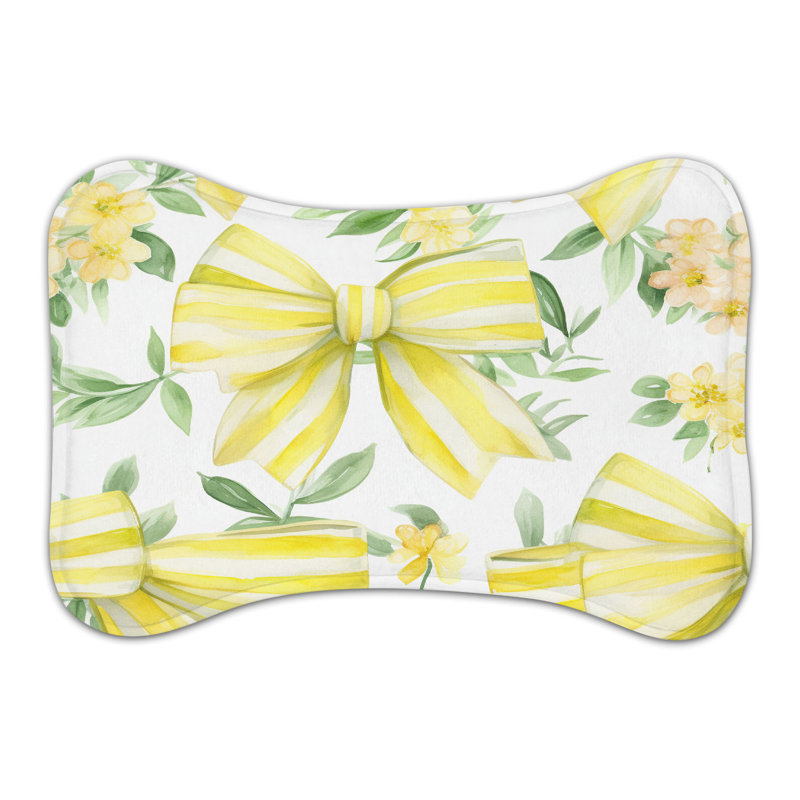 Striped Prints - 1 Piece Bone Shape Feeding Mat, Small (14")