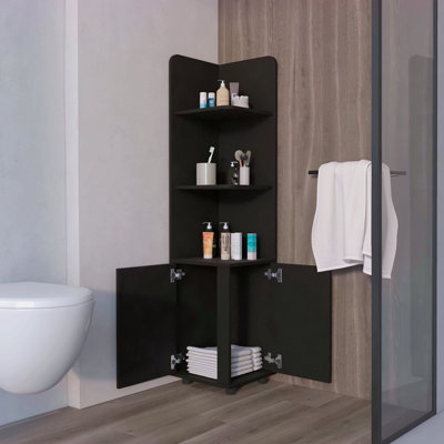Armoire 2 portes avec 3 tablettes d'angle