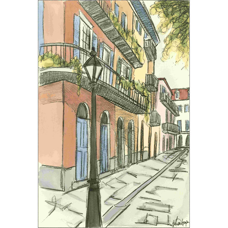 Croquis du centre-ville I (ST), H 36 po x l 24 po