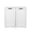 Armoire à linge avec portes et tablette, panier à linge inclinable, style autoportant, tablette réglable, blanc