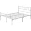 Minimalist Metal Slatted Bed Platform with Arrow Design Headboard-101248775-101364234