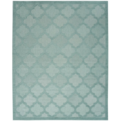 Tapis intérieur / extérieur bleu turquoise / bleu sarcelle Adianey