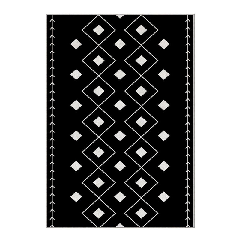 Soft Woven Area Rug, 100% Polyester, 31.5 x 55.1 inches | 740 g/m², Non-Slip Felt Dot Underside, Machine Washable | Low Pile Height: 0.16 inches, Perfect for Living Room, Bedroom, and Dining Areas