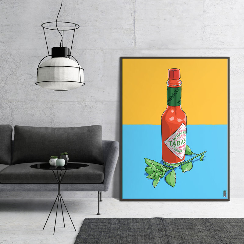 Pepper Sauce by Hugo Mathias - Print, Brown Framed Canvas, 102"H x 76"W x 5"D