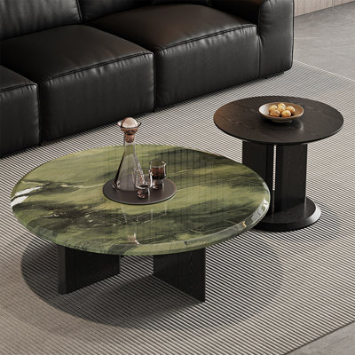 Italian minimalist marble coffee table set