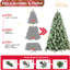 Arbre de Noël de 90 pouces avec 92 branches de pin décoratives, 1588 pointes mixtes et dures, structure à charnières pour un assemblage rapide, support en métal robuste, 56 po de largeur, 35,6 lb avec pointes d'aiguille, simple