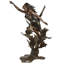 Sculpture de jardin en bronze avec des nuages et des oiseaux