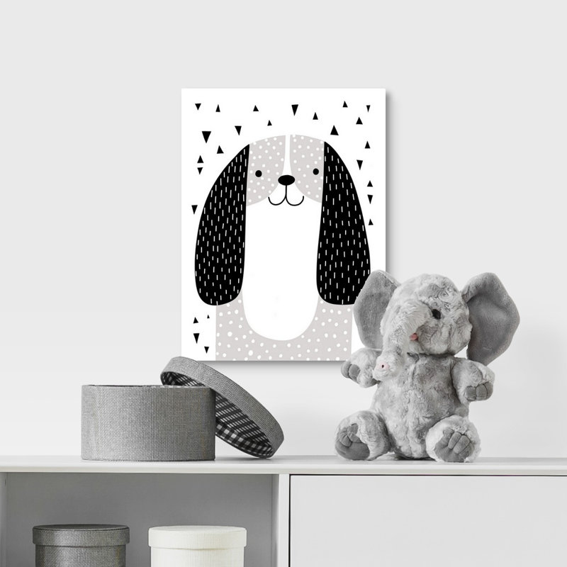 Art à motif mixte pour chien Sheard, Toile tendue, H 16 po x l 12 po x P 1,25 po