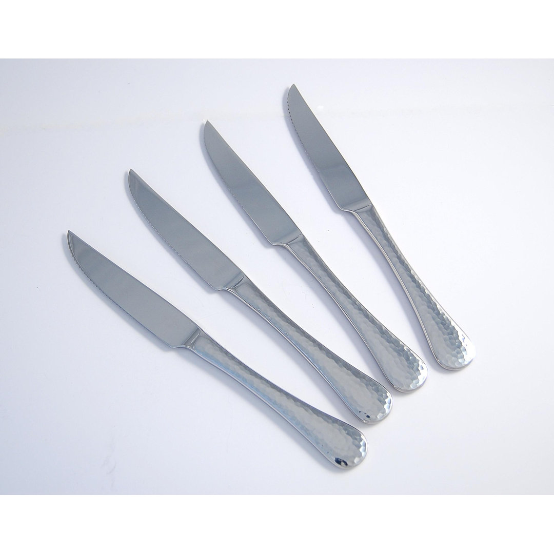 Charlton Home® Sechrist 4 Piece 13% Bright Chrome Steel Steak Knife Set Charlton Home®