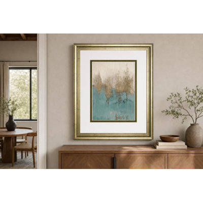 Golden Forest Glow Wall Art - 34" x 40" - Gold Frame