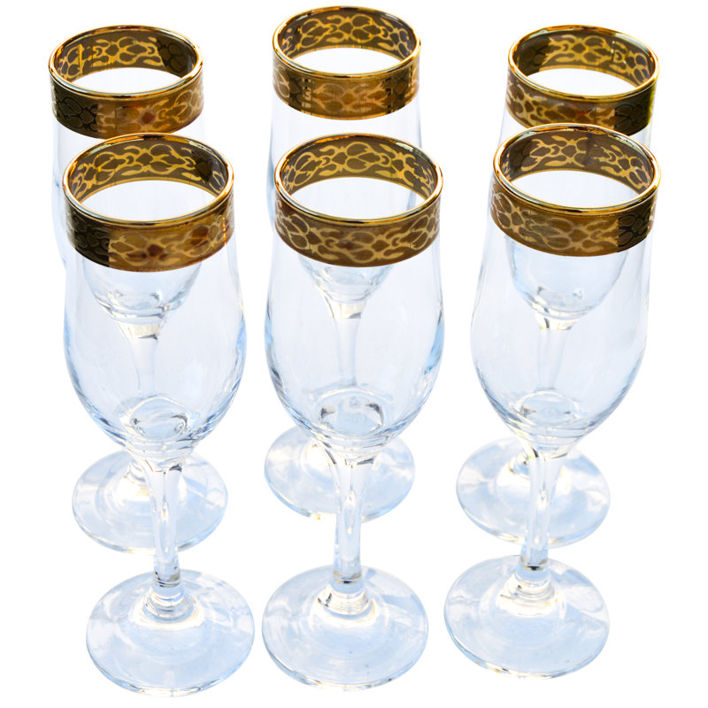 10oz. Handmade Crystal Flute Set