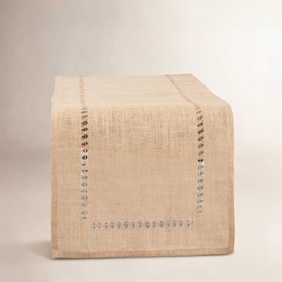 Earthy Refinement Jute Hemstitch Table Runner