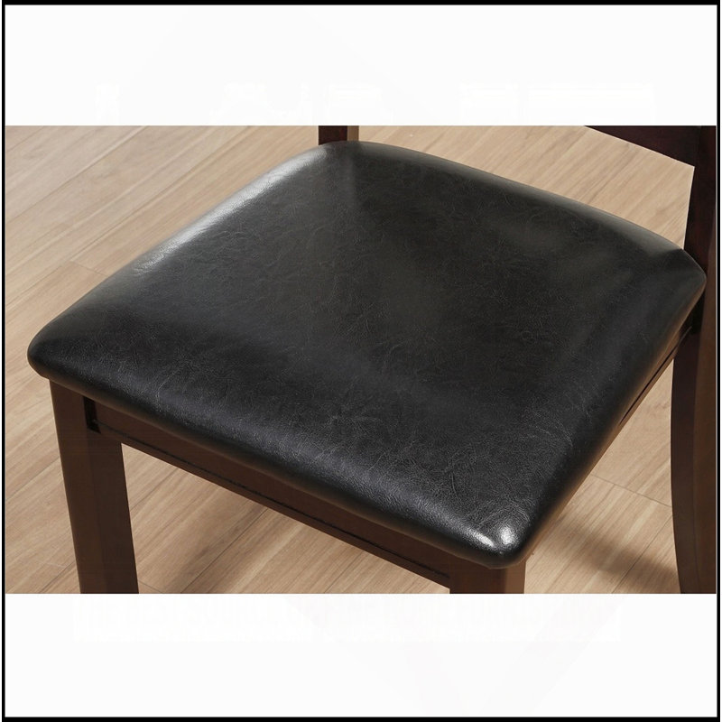Ensemble de 2 chaises d'appoint avec siège rembourré en polyuréthane, noir et espresso