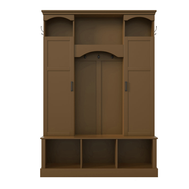 Hall Tree 53.5'' Wide For Hallway, Brown