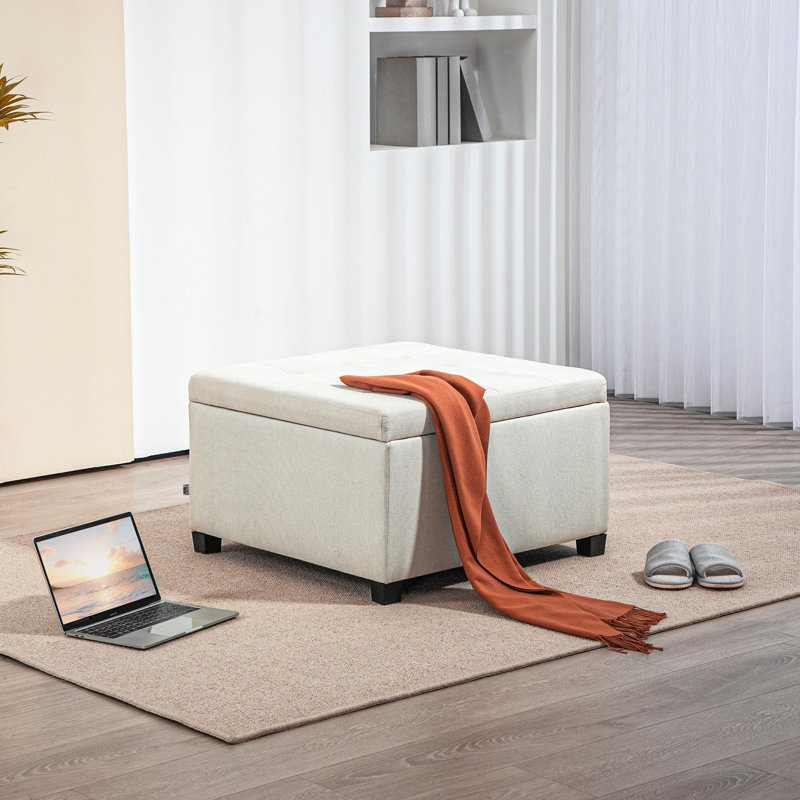 Upholstered Ottoman, Black