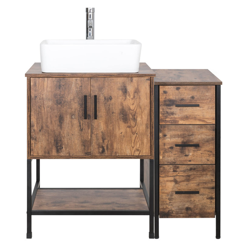 Conrado 36" Single Bathroom Vanity Set, Brown, Brown