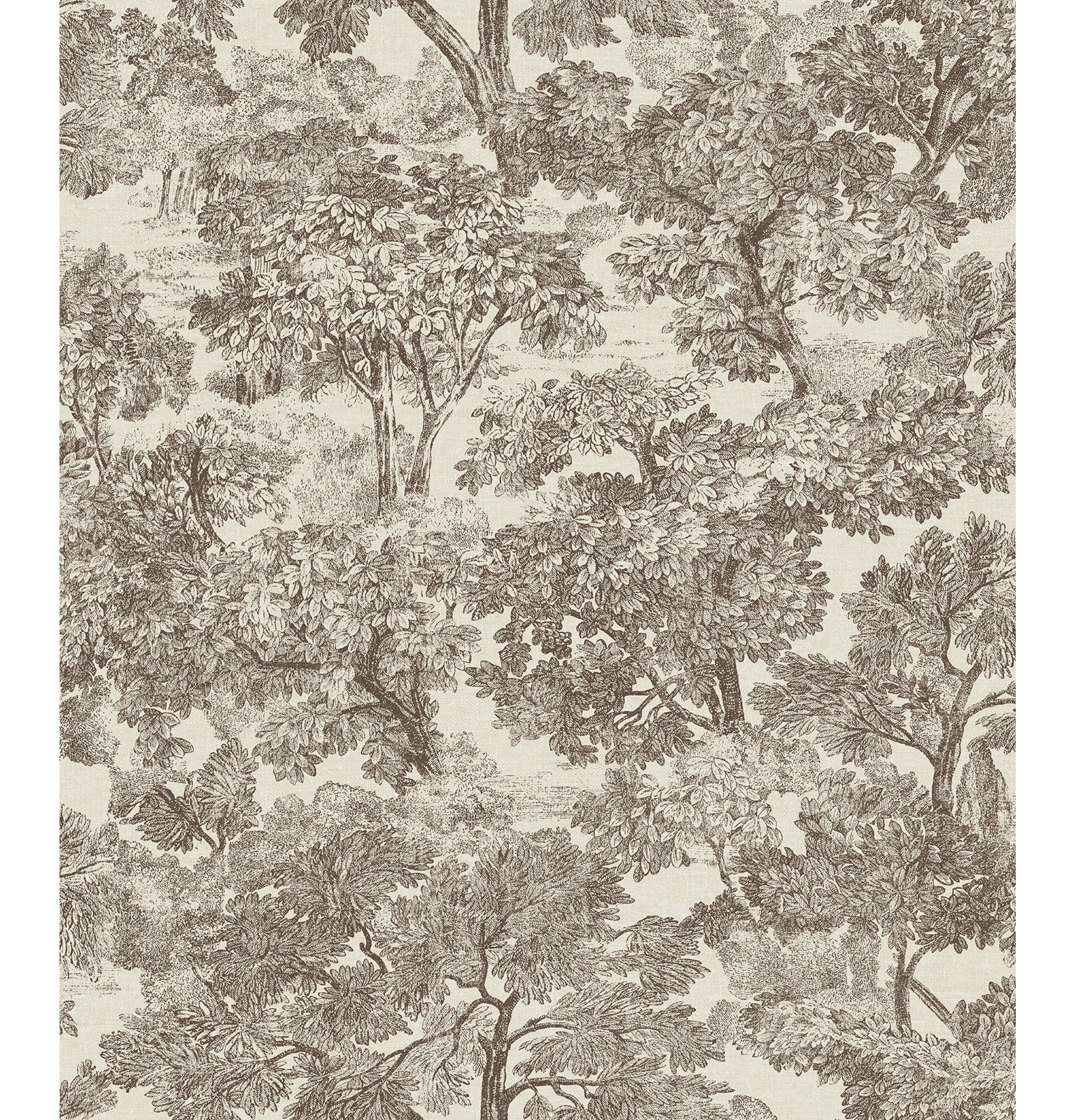 Toile Wallpaper Roll, Brown