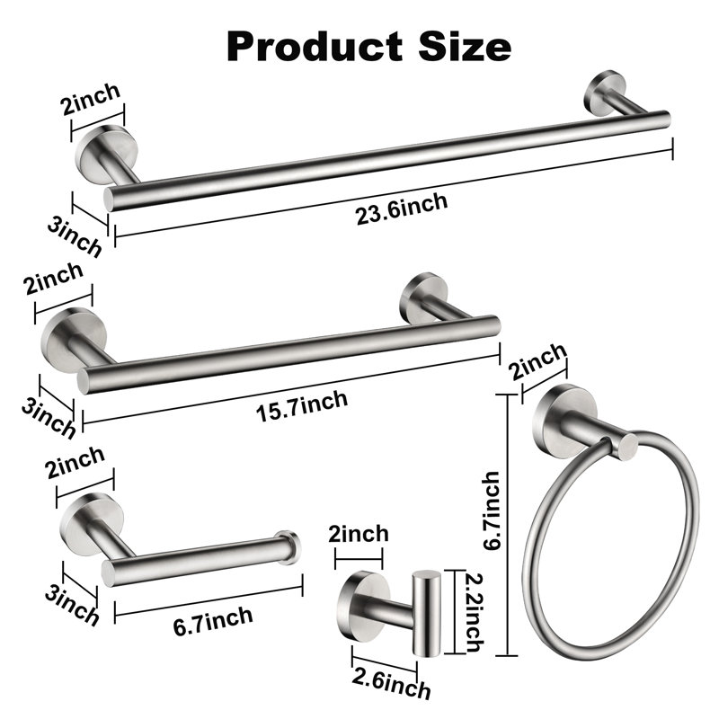 9 - Piece Bathroom Hardware Set, Brushed Nickel