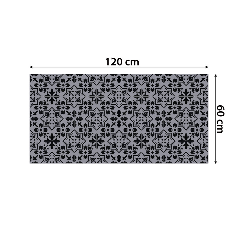 Dracoulis Dark Seamless Floral Pattern Floor Tile Stickers - 120cm x 60 cm