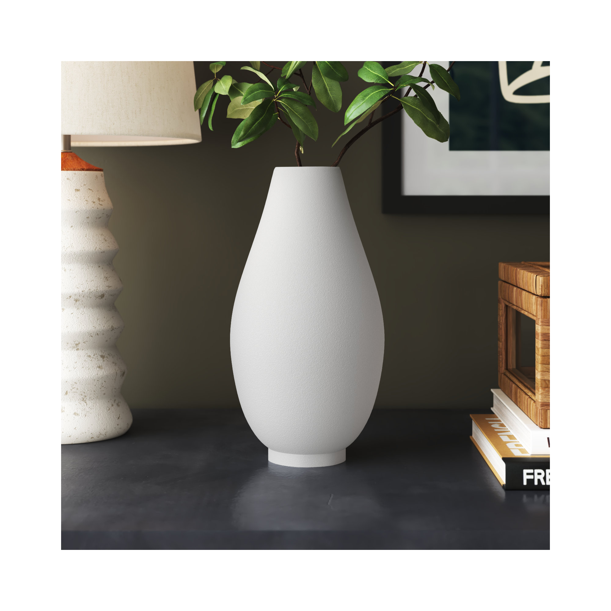 Jenny 9.25'' Aluminum Table Vase, White