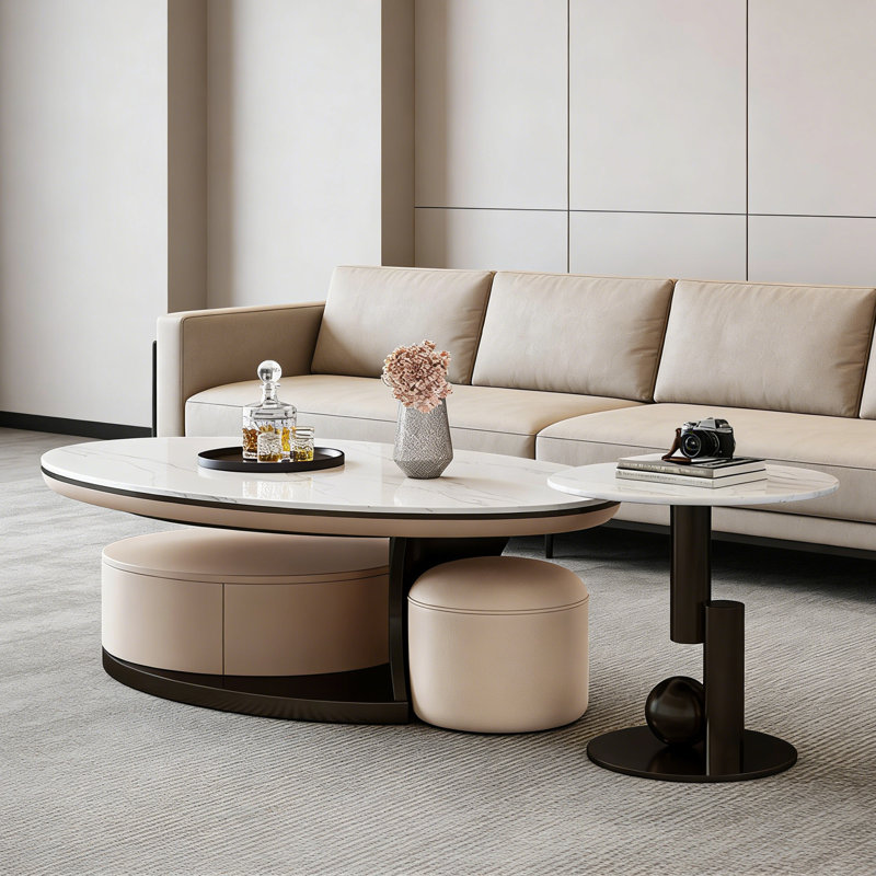 Benedetti, H 16,5 po x L 47,2 po x l 27,6 po, Blanc, Gris foncé