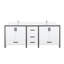 Meuble-lavabo double gris foncé de 72 po X P 22 po D, ensemble de dessus et robinet en marbre de culture-117970915-117970916